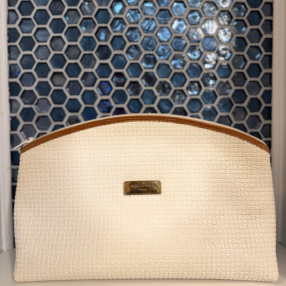 Vintage TED LAPIDUS PARIS LARGE COSMETIC Travel CASE White VGC Rare